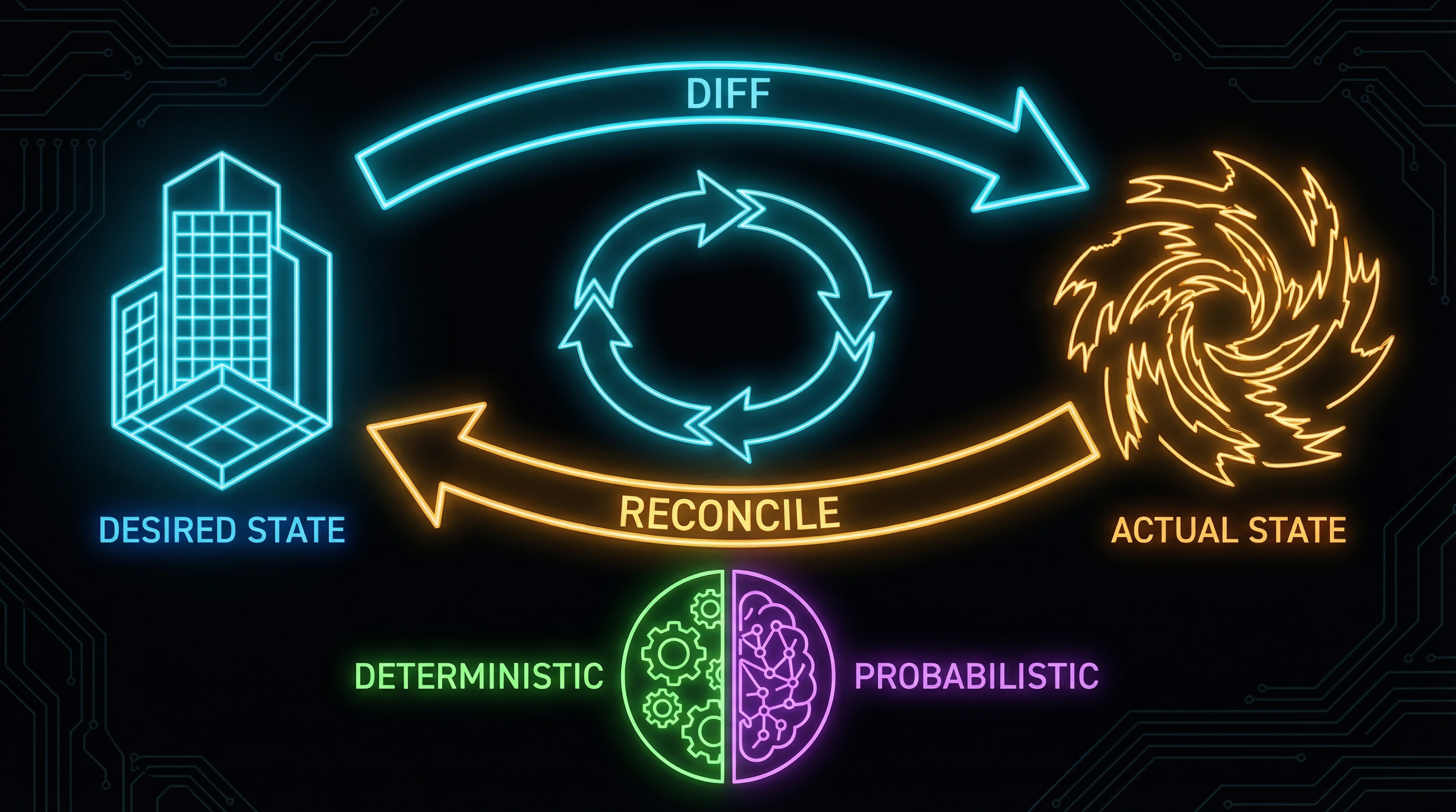 The Reconciliation Loop: Desired State Is Not New. The Executor Is.